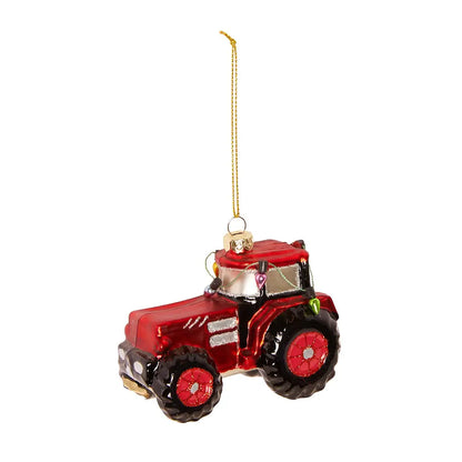 Rote Traktor-Weihnachtskugel