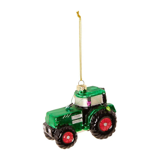 Weihnachtskugel Grüner Traktor