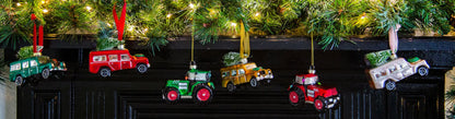 Weihnachtskugel Grüner Traktor
