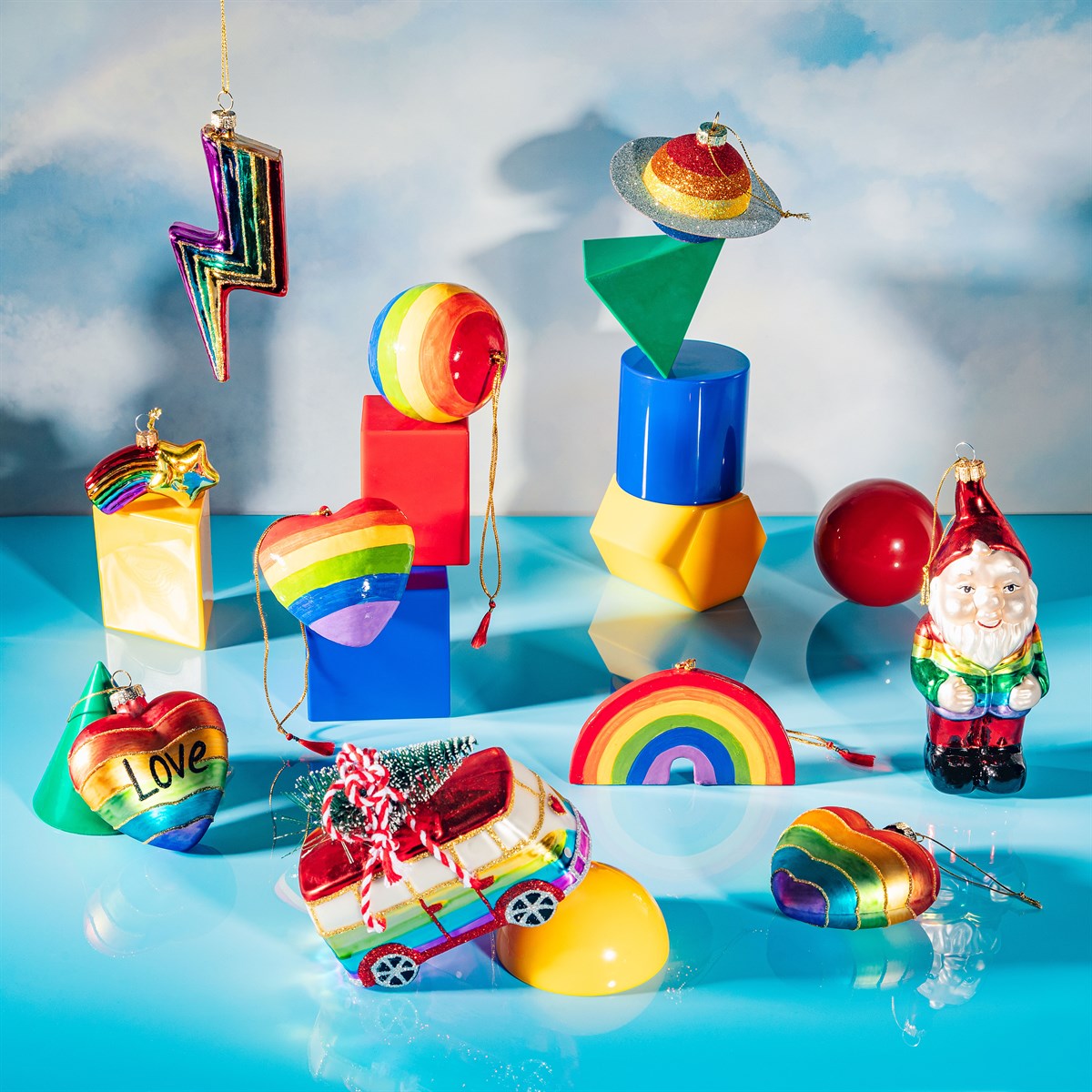 Christbaumkugel Regenbogenblitz