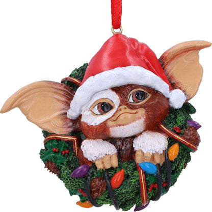 Décoration de Noël Gremlins - Gizmo dans Couronne de Noël par Nemesis Now - 801269151058