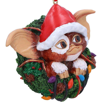 Décoration de Noël Gremlins - Gizmo dans Couronne de Noël par Nemesis Now