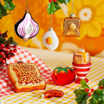 Rote Zwiebel-Weihnachtskugel