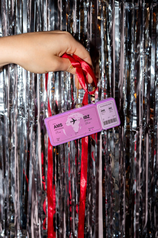 Christbaumkugel Boardingpass Amsterdam - Ibiza