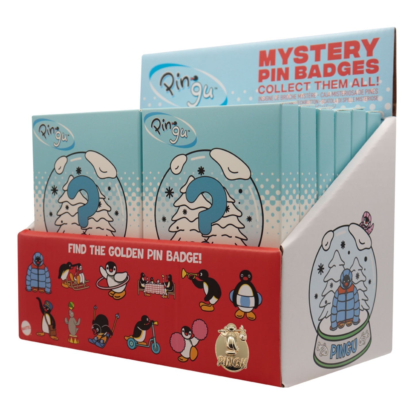 Pingu™ - Mystery Pin Badge CDU featuring 12 Blind Boxes