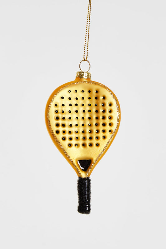 Weihnachtskugel Padelschläger Gold