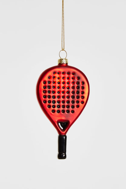 Red Padel Racket Christmas Ornament