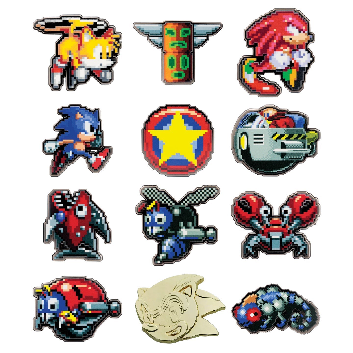 Sonic The Hedgehog Mystery Pin Badge CDU Containing 12 Blind Boxes