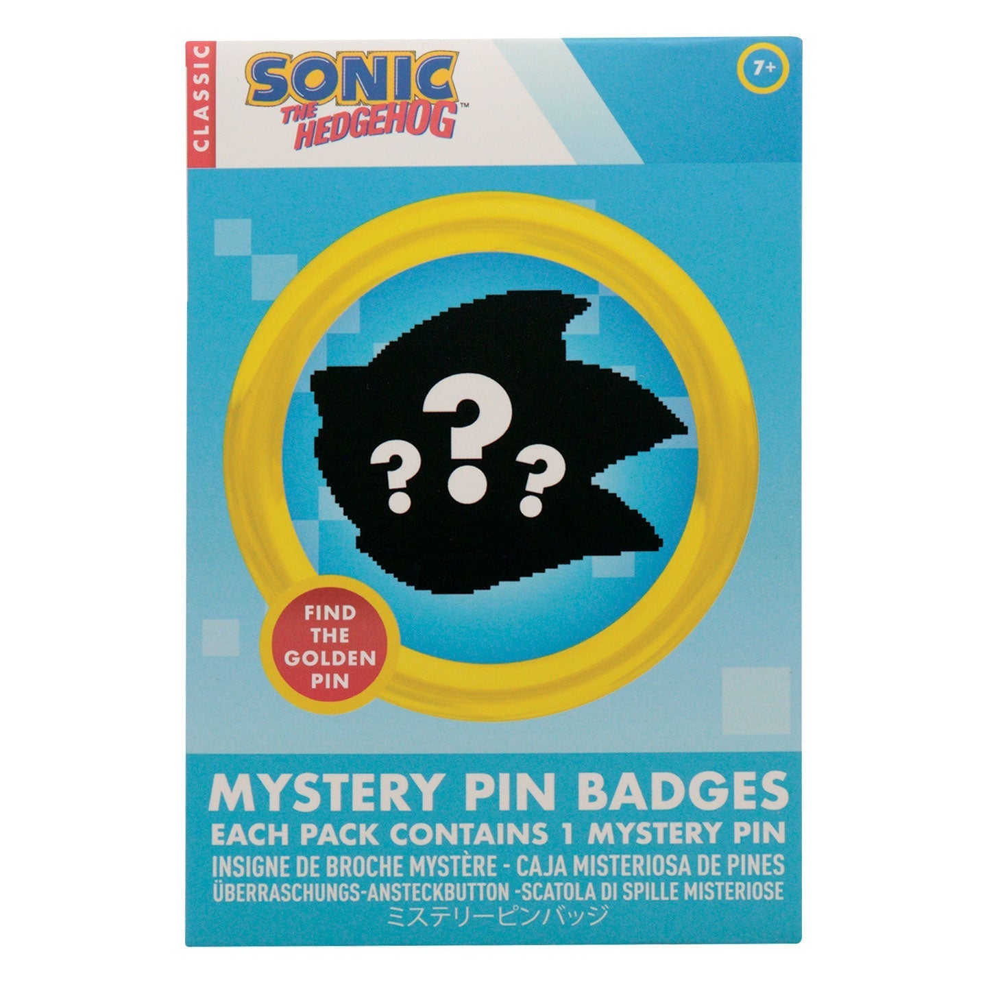 Sonic The Hedgehog Mystery Pin Badge CDU Containing 12 Blind Boxes