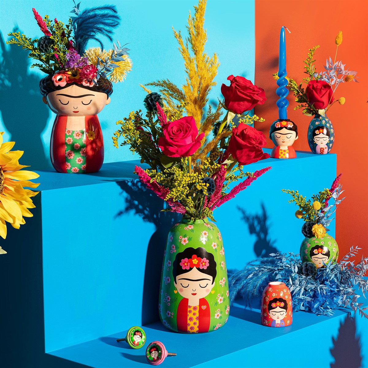 Roter Frida Kahlo Wandpflanzkübel