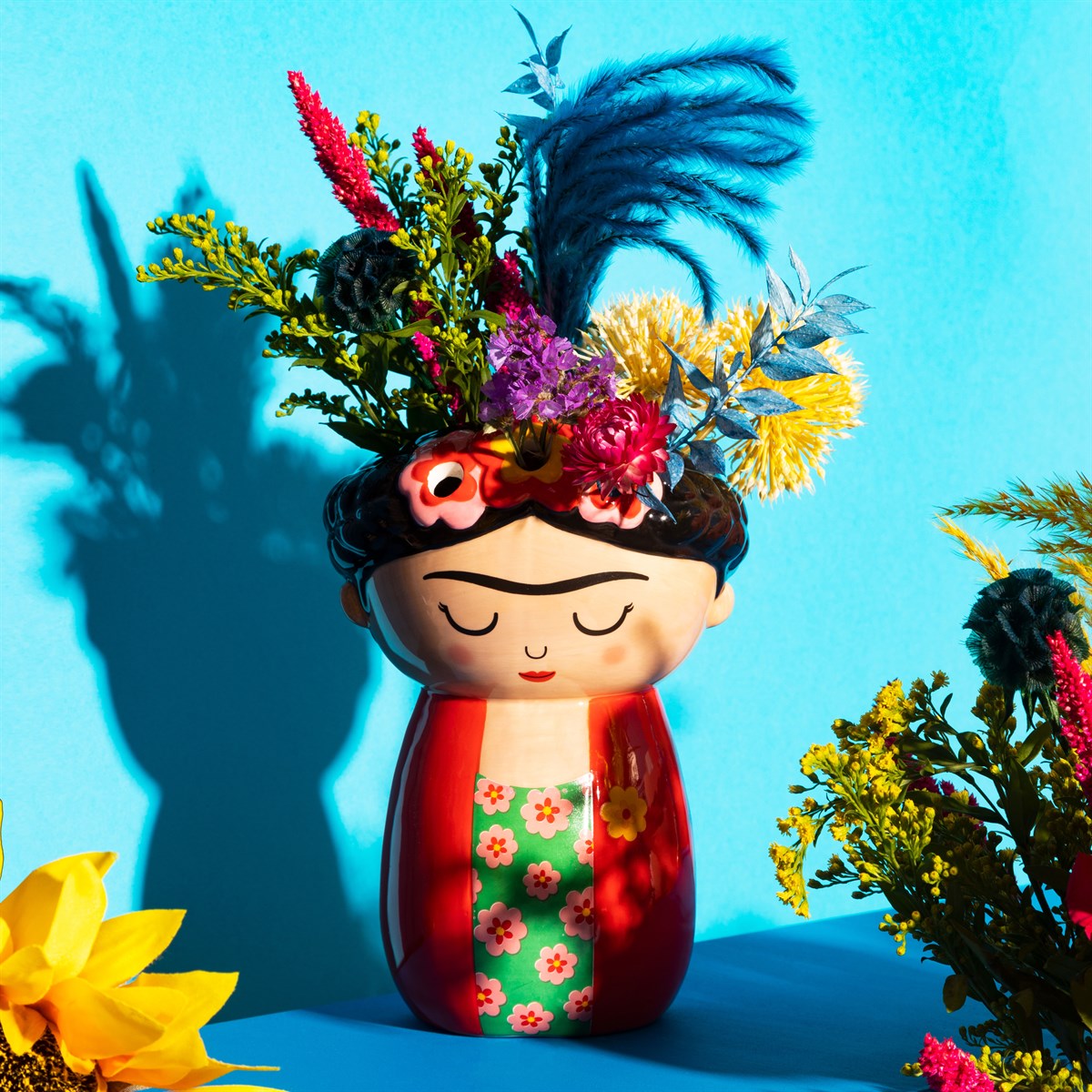 Roter Frida Kahlo Wandpflanzkübel