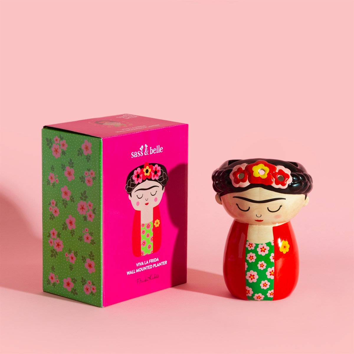 Roter Frida Kahlo Wandpflanzkübel
