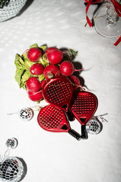 Red Padel Racket Christmas Ornament