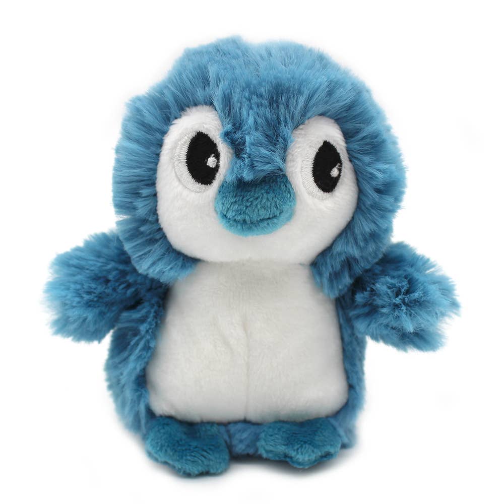 LES PTIPOTOS - PELUCHE MAMAN & BÉBÉ PINGOUIN BLEU 25CM
