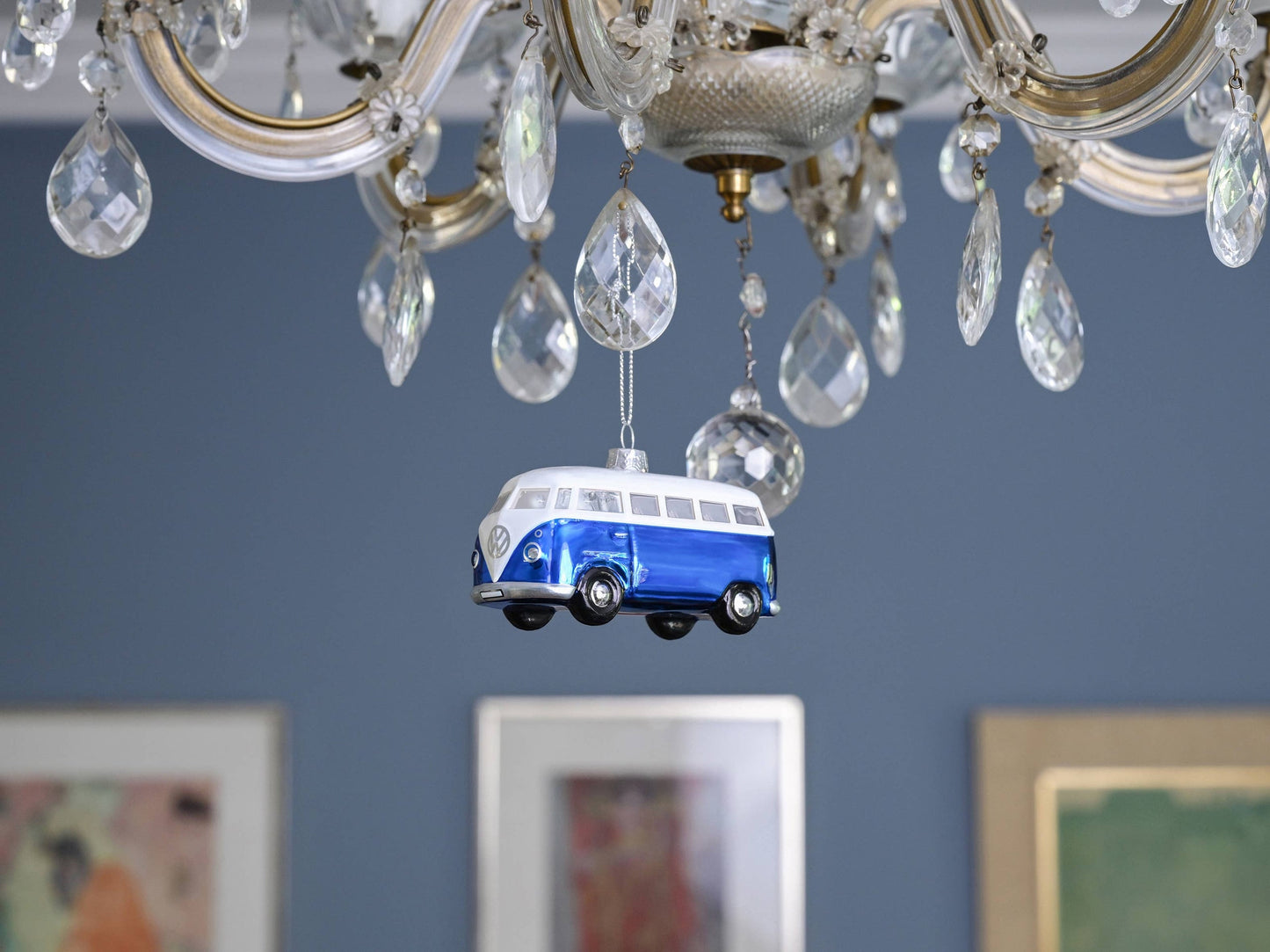 Décoration de Noël VW T1 Bus Bleu & Blanc