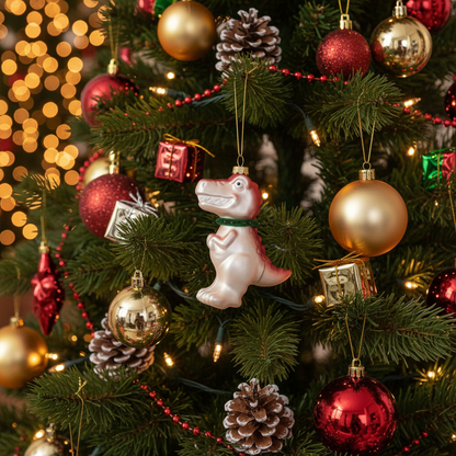 Boule de Noël Dinosaure Blanc