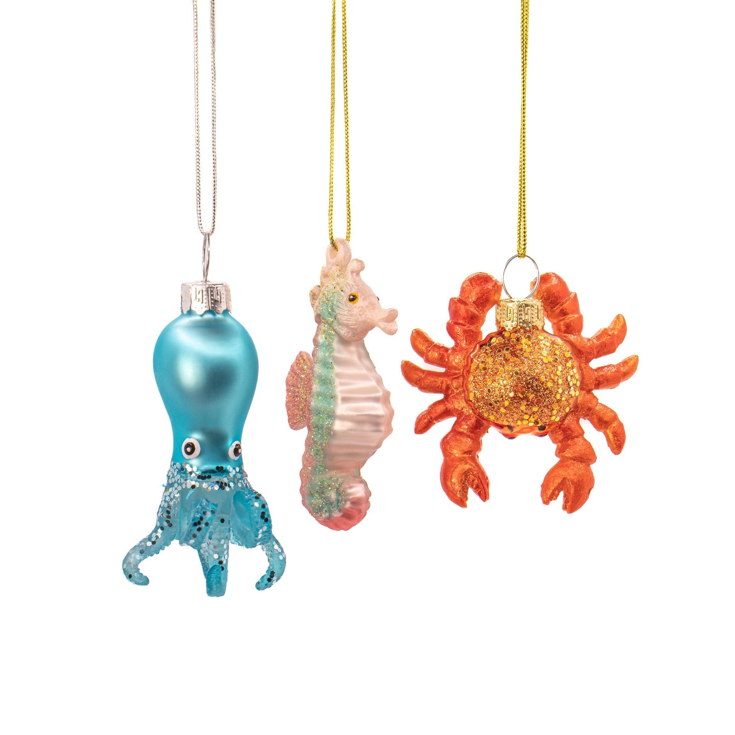 Mini Boules de Noël Animaux Marins 3-Pack