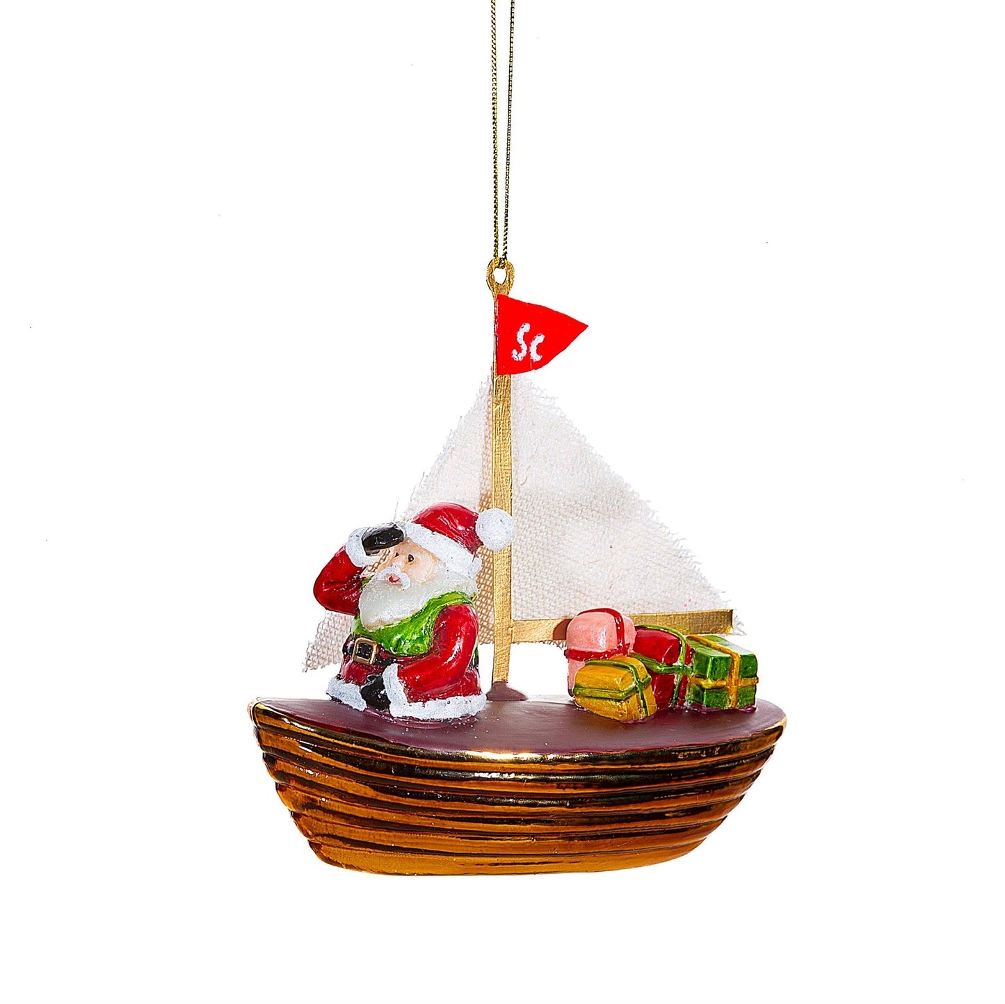 Boule de Noël Voilier du Père Noël