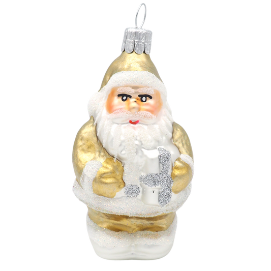 Weihnachtskugel Weihnachtsmann Gold