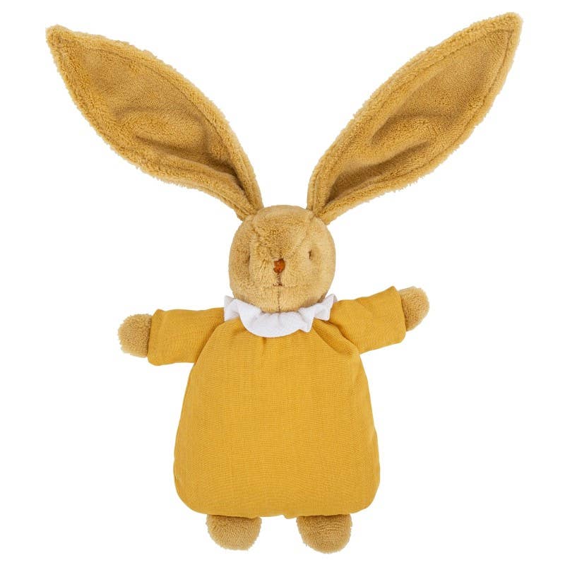 Lapin Nid D'Ange Doudou Avec Hochet - Curry