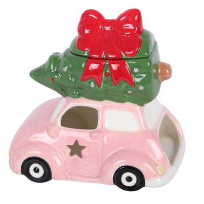 Brûleur d'huile Voiture rose avec sapin de Noël