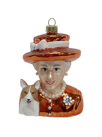 Boule de Noël Reine Elizabeth & Corgi Orange par Naked Decor - 99701324