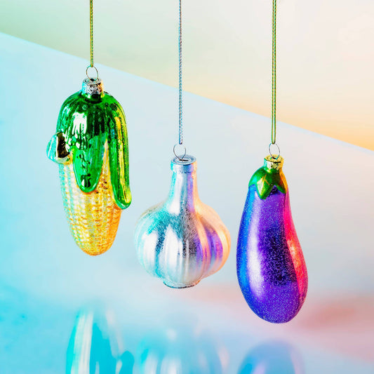 Weihnachtskugel Auberginenviolett