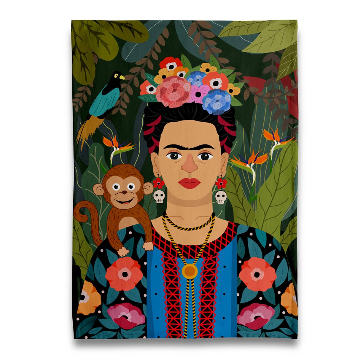 Geschirrtuch Frida Kahlo & Affe