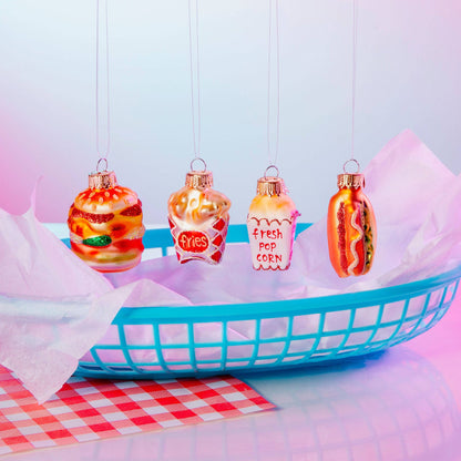 Mini-Weihnachtskugeln Fast Food 4er-Pack
