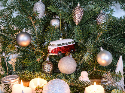 Weihnachtsdeko VW T1 Bus Rot & Weiß