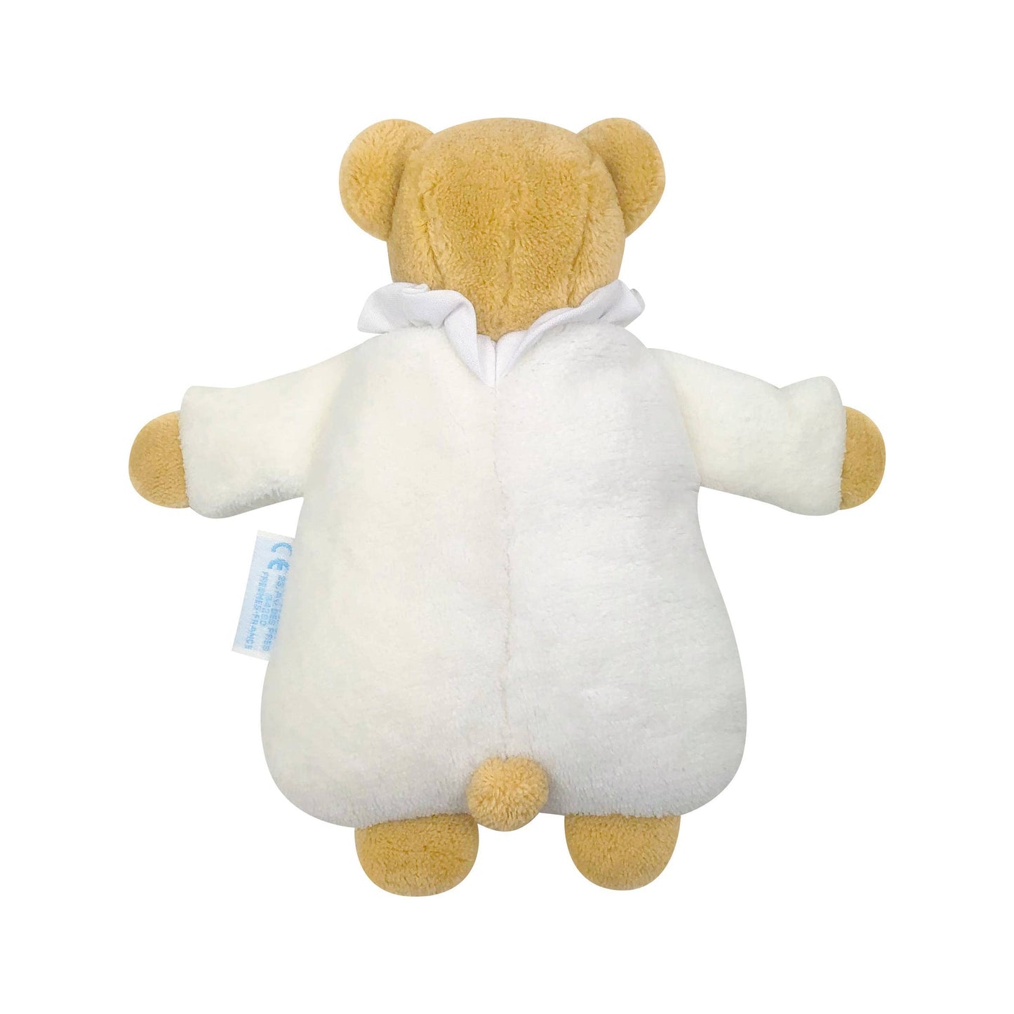 Ours Nid d'Ange Doudou avec Hochet  - Peluche Ivoire