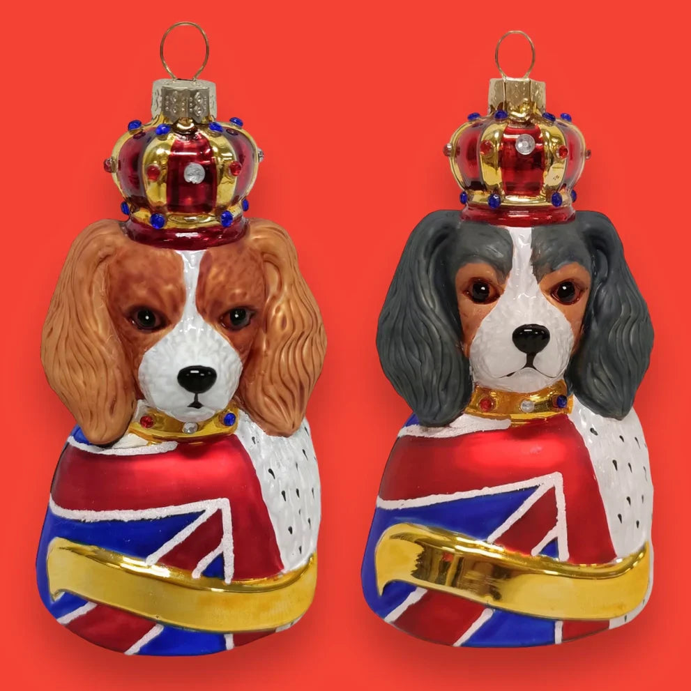 Boule de Noël God Save the King Charles Épagneul par Naked Decor
