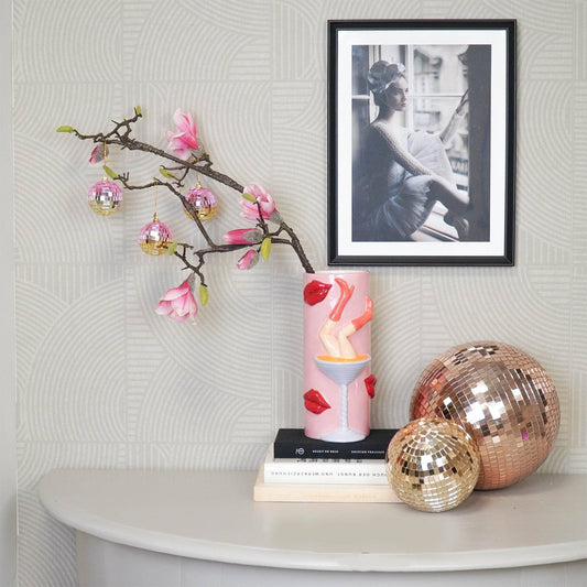 Disco-Weihnachtskugel Roségold - 6er-Pack