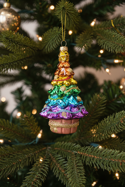 Weihnachtskugel Weihnachtsbaum Regenbogen