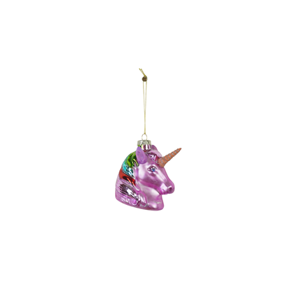Boule de Noël Licorne Rose