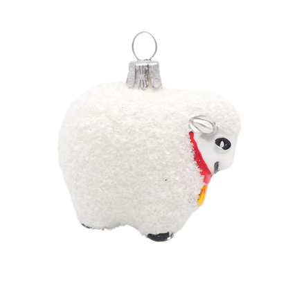 Weiße Schaf Weihnachtskugel