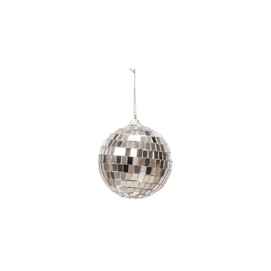 Disko-Weihnachtskugel Silber - 10cm