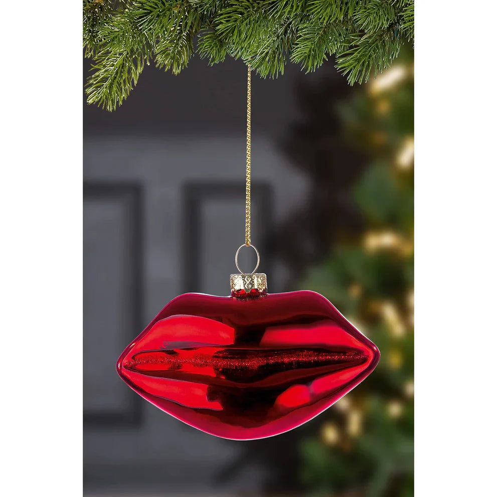 Weihnachtskugel Rote Lippen