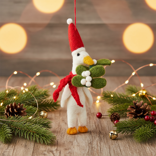 Boule de Noël en Feutrine Canard "Christmas Quacker"