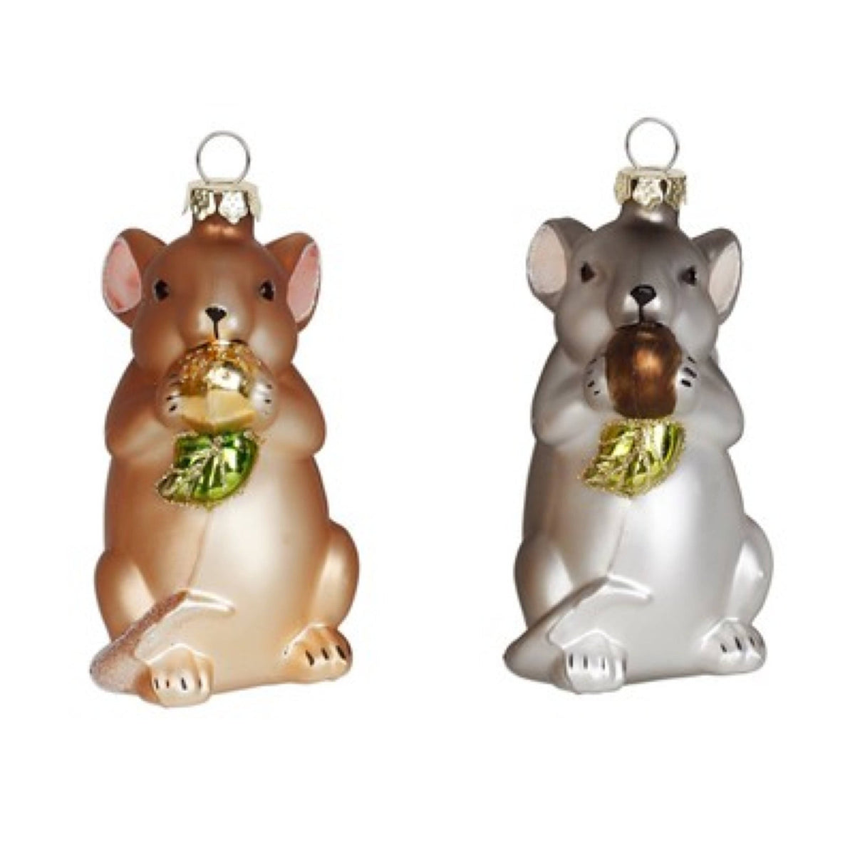 Ornement de Noël souris, verre, 8 cm – Holly & Jolly