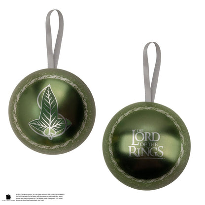 Herr der Ringe Weihnachtskugel mit Blatt von Lórien Brosche